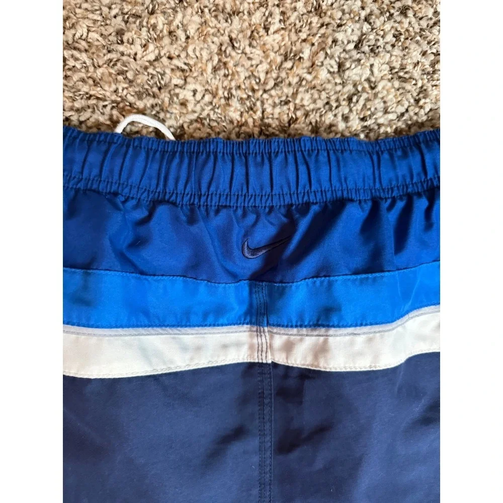 Nike Mens Swim Trunks XL Blue Colorblock Board Shorts Mesh Lined TESS0242